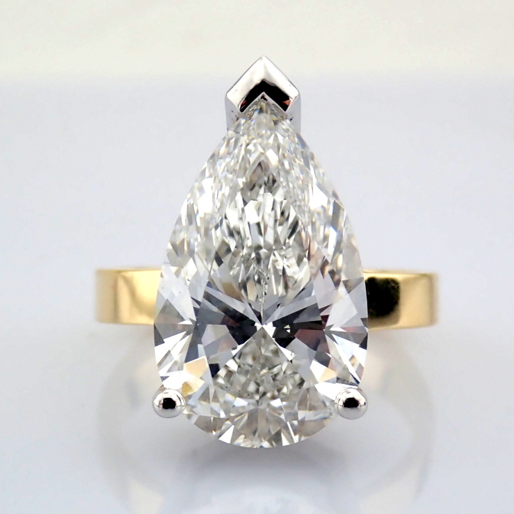 Pear Cut Lab-Grown Diamond Ring - 7.06 Total Carat (IGI Certified)