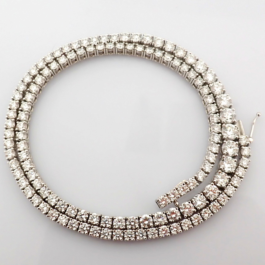 Round Cut Lab-Grown Diamond Tennis Necklace - 16.9 Total Carat (MDI Certified)