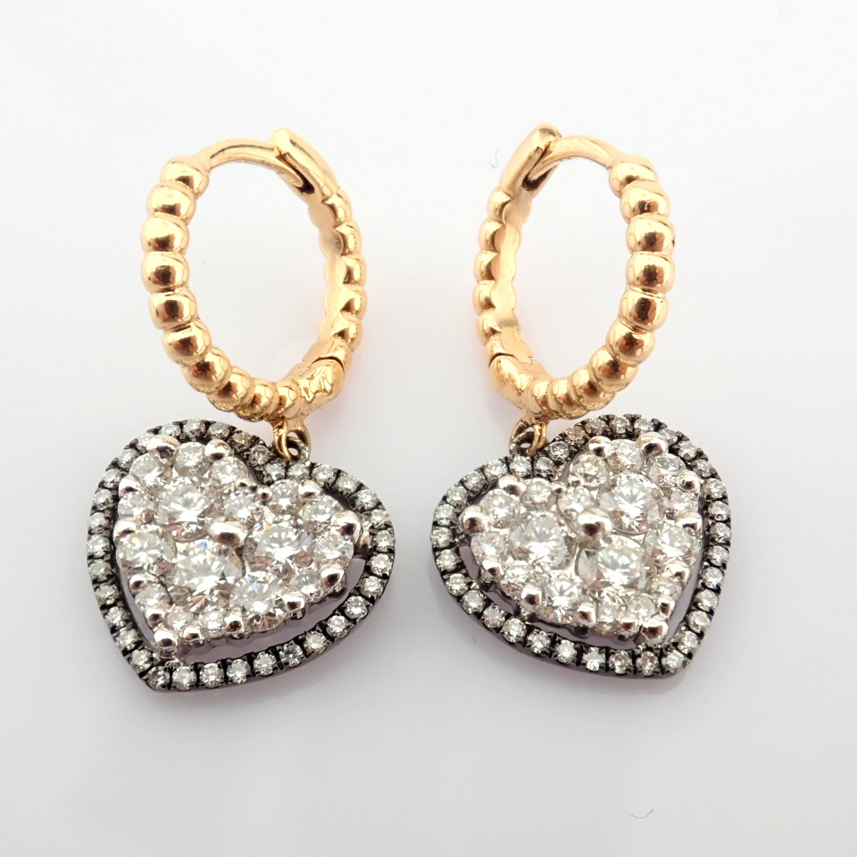 Natural Diamond 18K Yellow & White Gold Earring