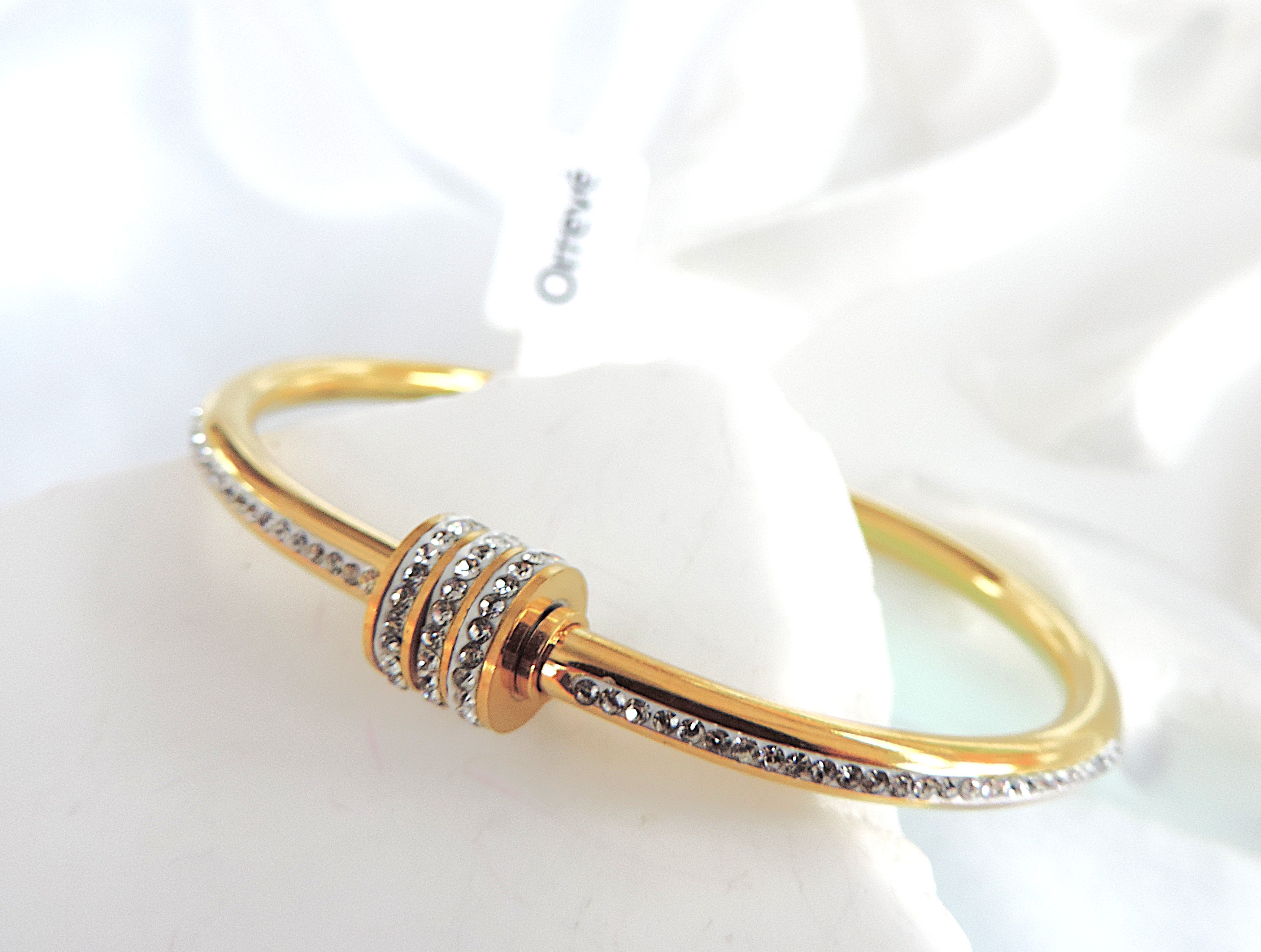 Designer 14k Gold Plated Crystal Bangle 'New'