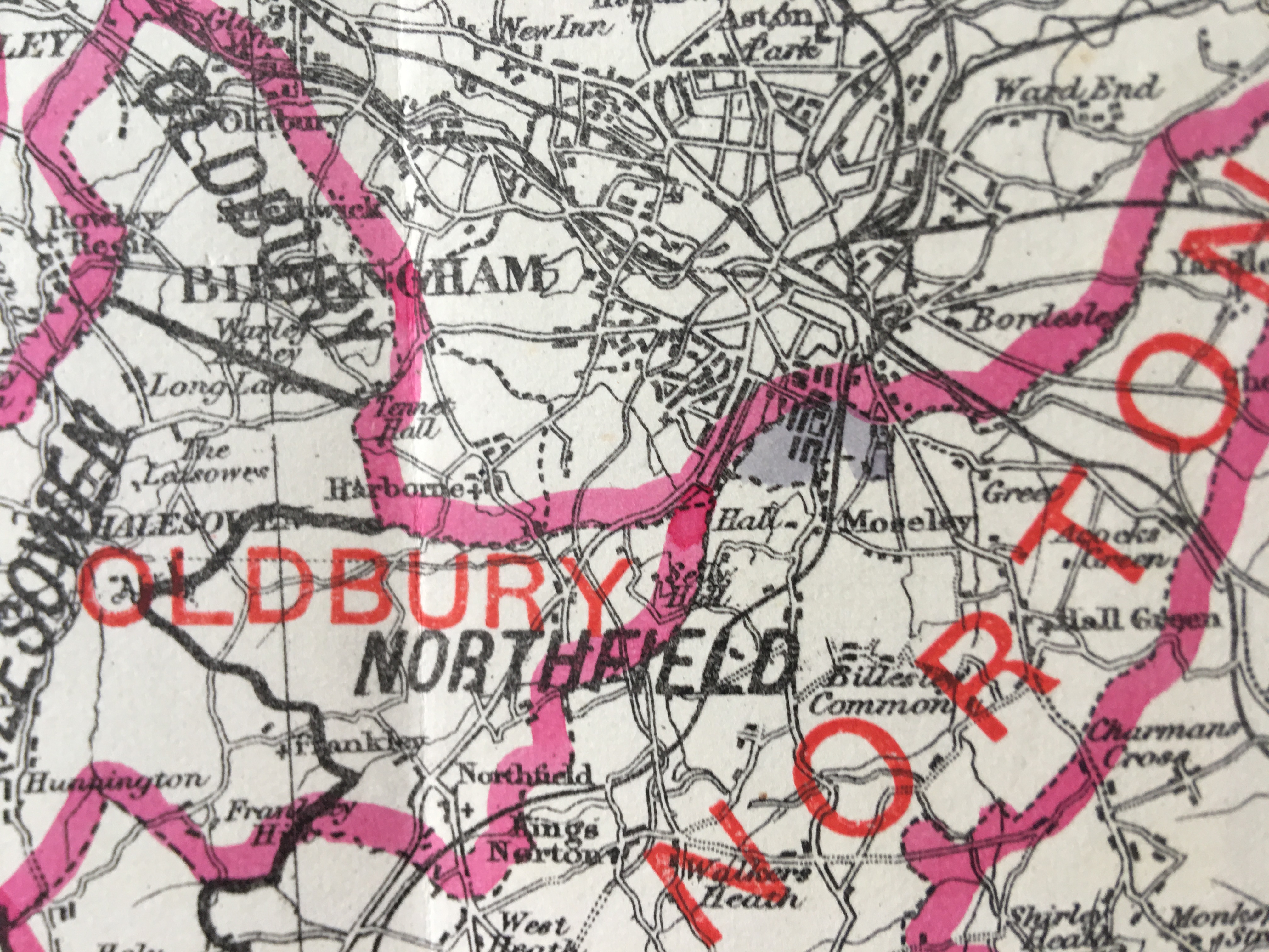 Antique 139 Years-Old Scarce Map Worcestershire 1885 Boundary Changes.