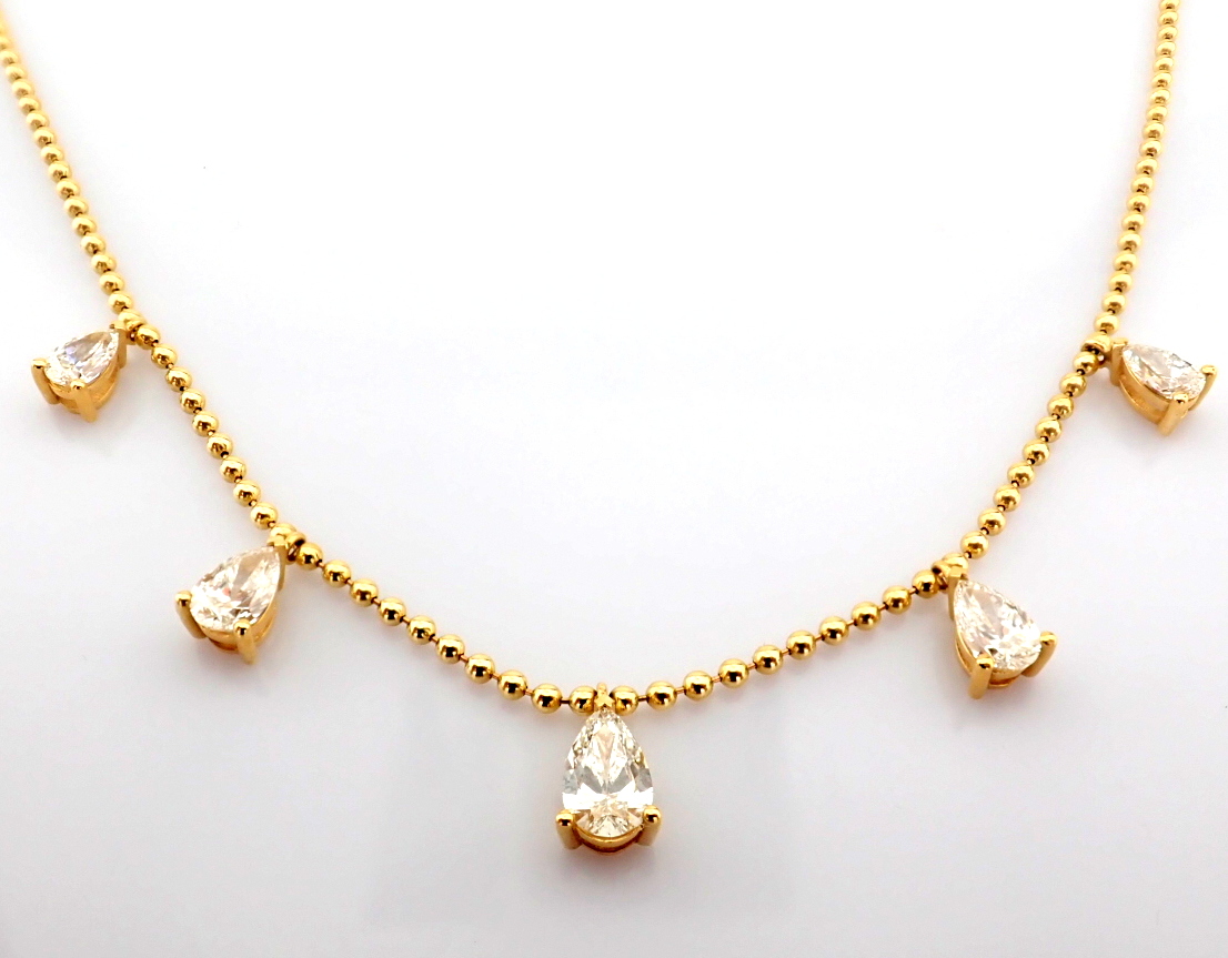 Pear Cut Lab-Grown Diamond Necklace - 3.31 Total Carat (MDI Certified)