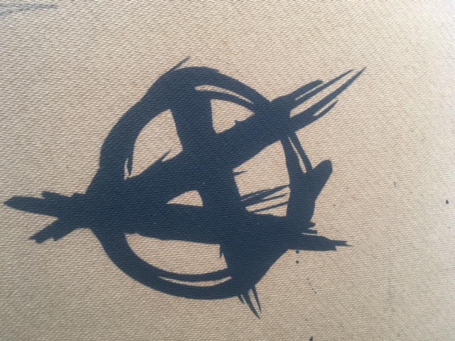 Rourke Van Dal(b1964) ‘Pissing Copper’, Spray Paint Stencil, Board, Signed, 1 Off Edition, 2008