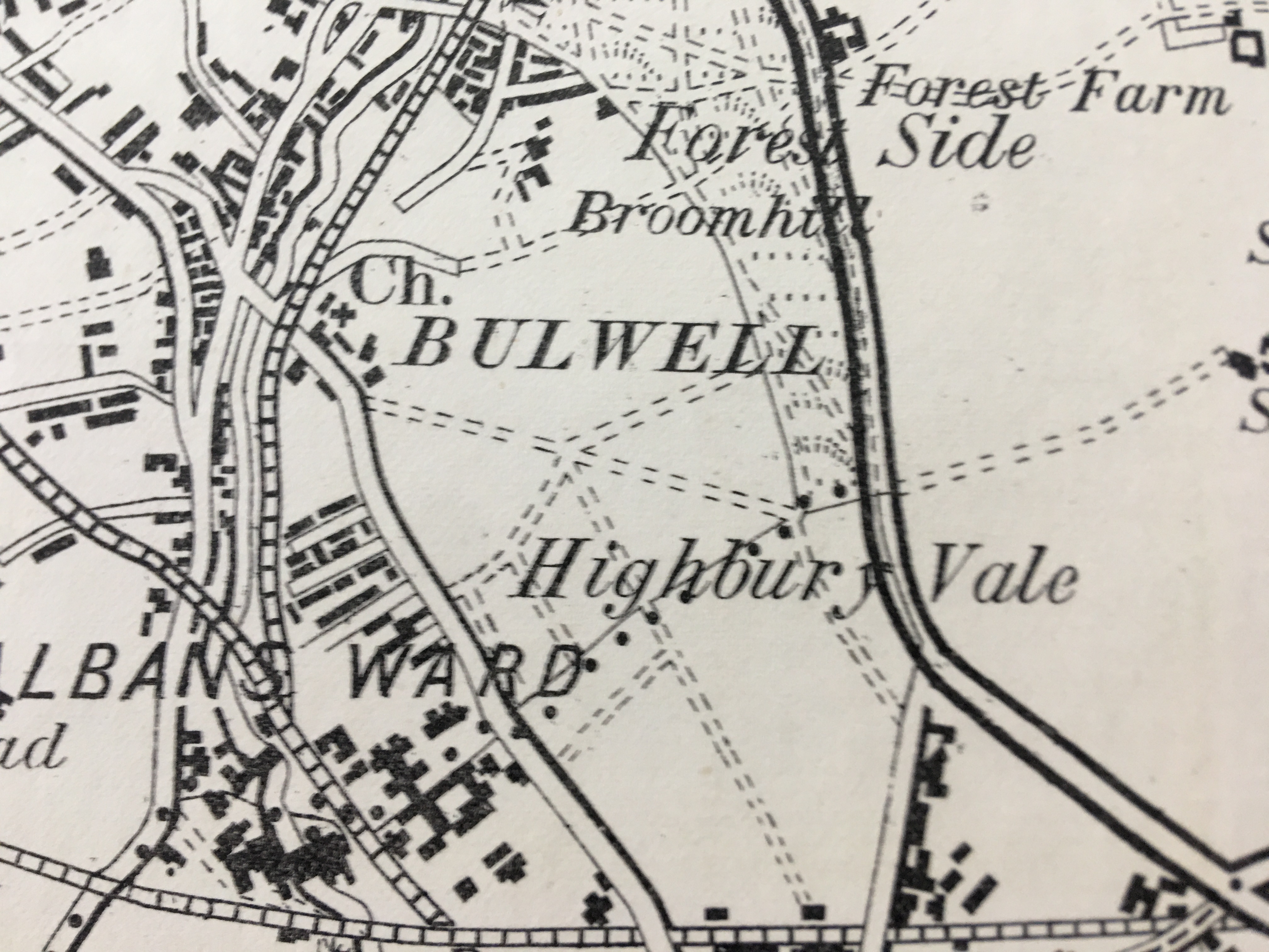 Antique 139 Years-Old Scarce Map City of Nottingham 1885 Boundary Changes.