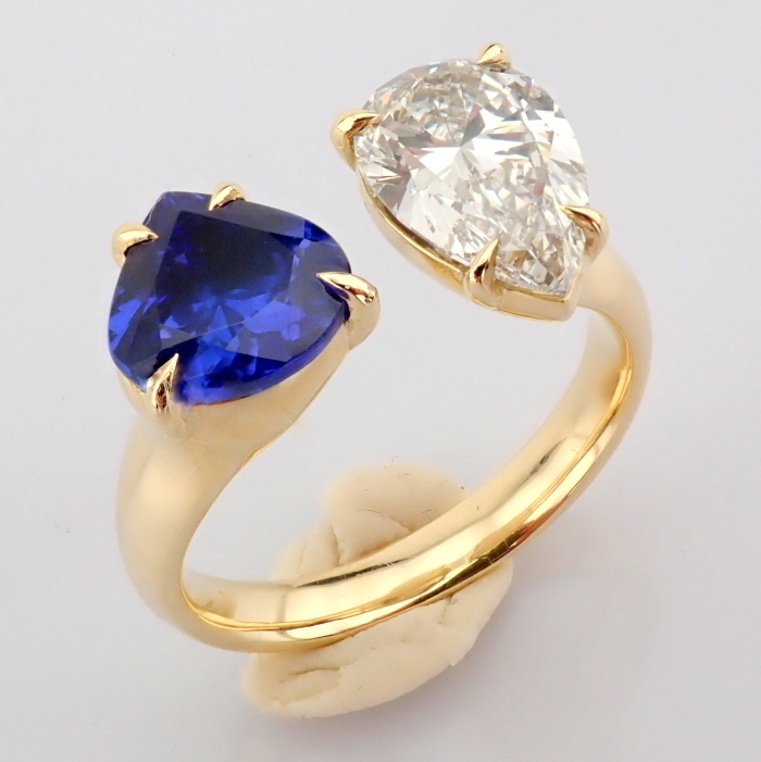 Pear Cut Lab-Grown Diamond Ring - 3.65 Total Carat (IGI Certified)