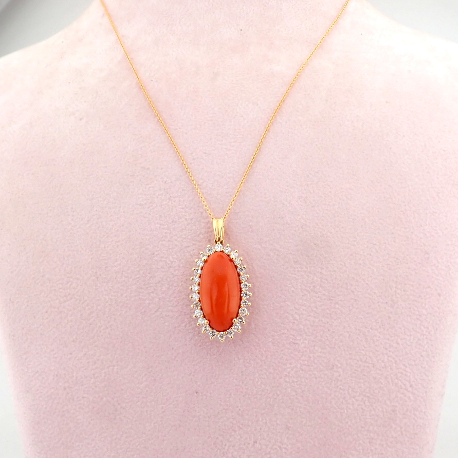 Natural Diamond 18K Rose/Pink Gold Necklace