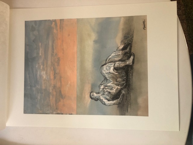 Henry Moore 'Reclining Figure - Sky Background 1980. Coloured Lithograph.