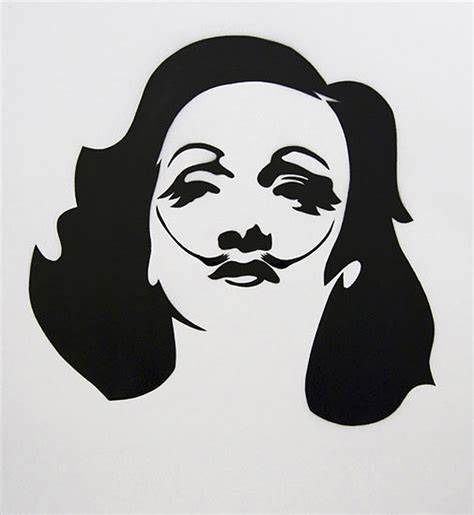 Pure Evil (British 1968-) Marlenes Lips De-constructed - Unique Offset Lithograph 2012