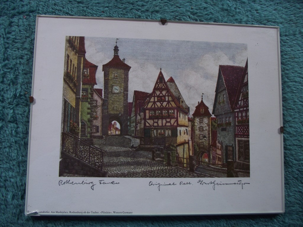 8 x Coloured Etchings of Rothenburg W. Germany By Ernst Geissendorfer - Circa 1950's