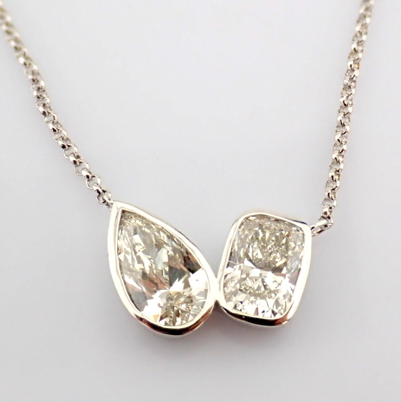 Cushion Cut Lab-Grown Diamond Necklace - 2.56 Total Carat (IGI Certified)