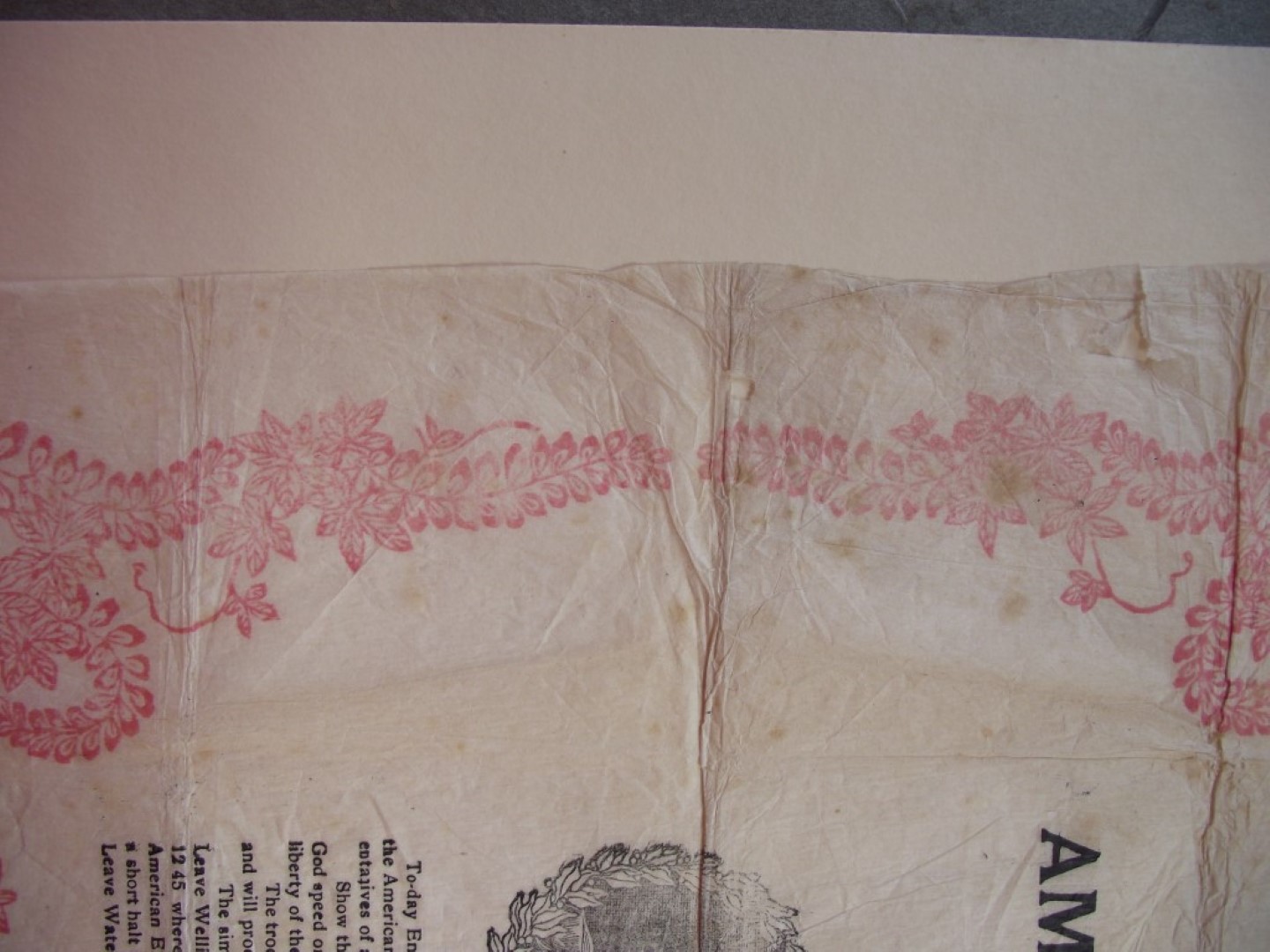 Souvenir Napkin - American Soldiers March Through London Saturday 11th May 1918