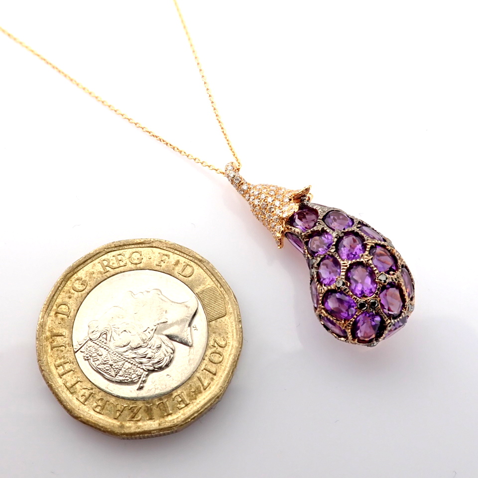 Natural Diamond 18K Rose/Pink Gold Necklace