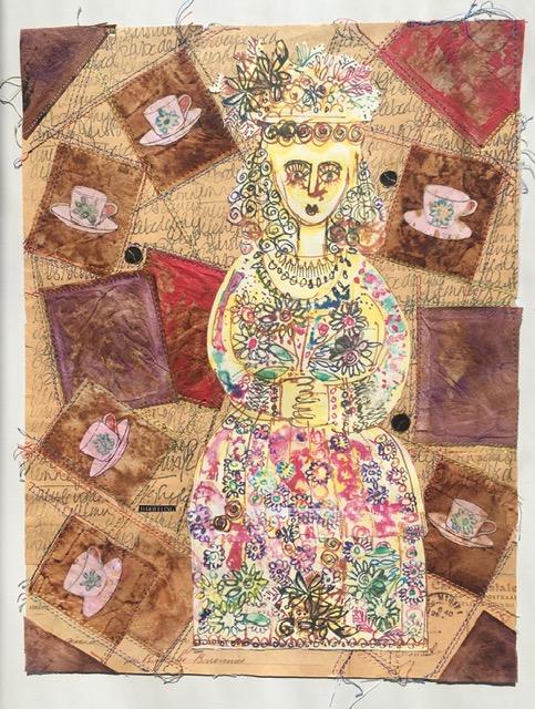 Grayson Perry (b.1960) Manner of ‘Untitled’ Portrait of A Lady, Mixed Media and Collage, Framed