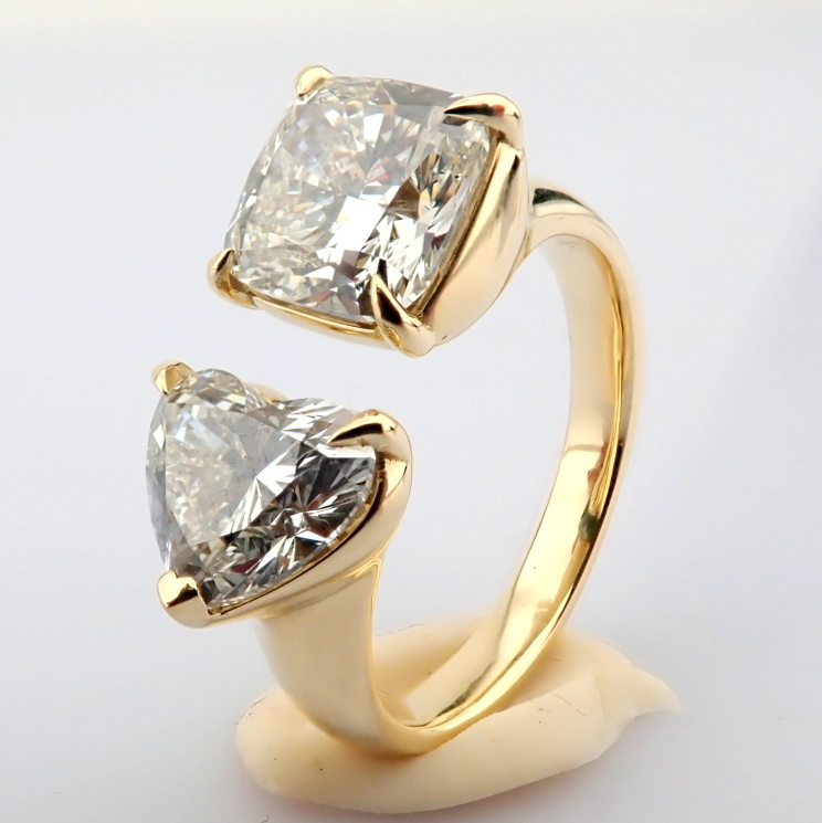 Cushion Cut Lab-Grown Diamond Ring - 3.77 Total Carat (IGI Certified)