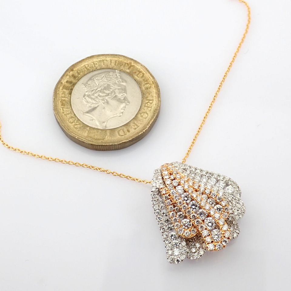 Natural Diamond 18K Rose & White Gold Necklace