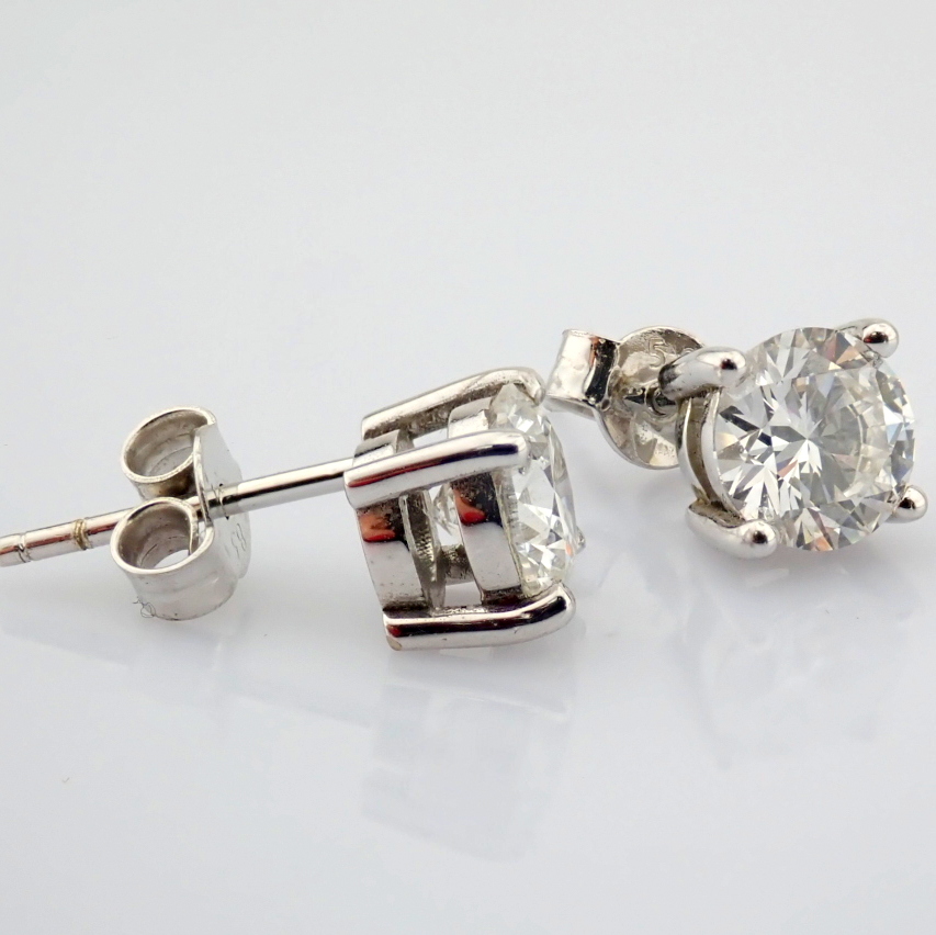 Round Cut Lab-Grown Diamond Earring - 1.89 Total Carat (MDI Certified)