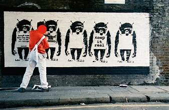 Banksy (b1974) ‘Keep It Real’, 3 Colour Screen Print, Editioned, Stamp, By West Country Prince, 2005