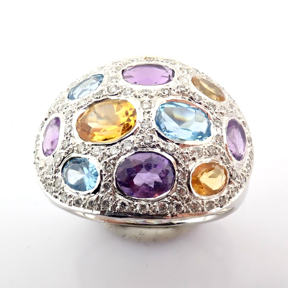 Natural Diamond 18K White Gold Ring