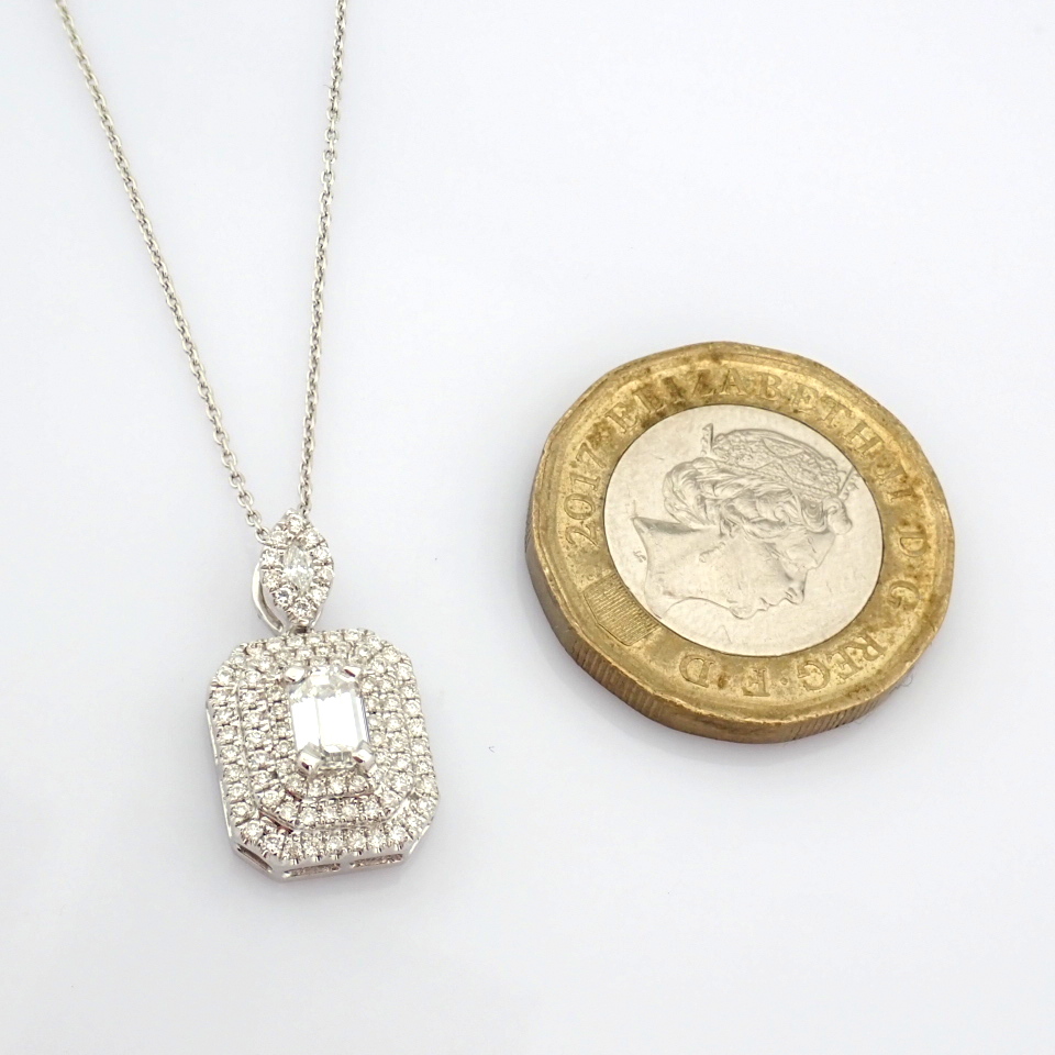 Natural Diamond 18K White Gold Necklace