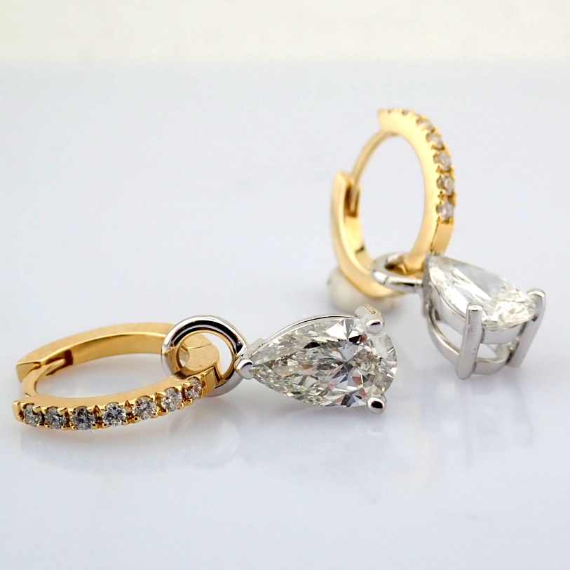 Pear Cut Lab-Grown Diamond Earring - 2.1 Total Carat (IGI Certified)