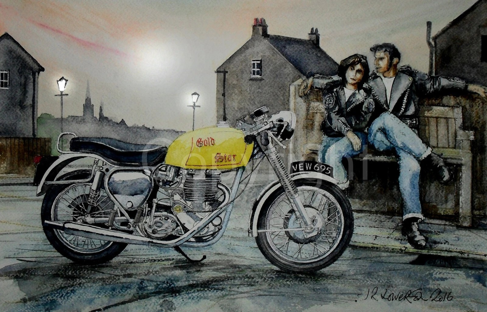 BSA Goldstar Rockers Relaxing Nostalgic Motorbike Large Metal Wall Art