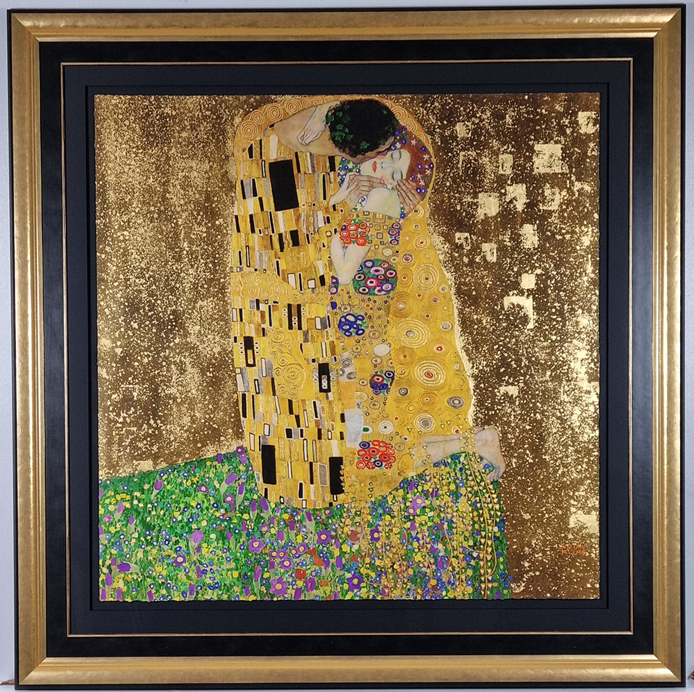 Stunning 22 Carat Gold Gustav Klimt "The Kiss" Limited Edition.
