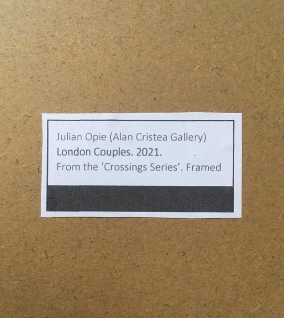 Julian Opie (1958-) ‘London Couples’, Embroidered Figurines On Board, Framed, 2021