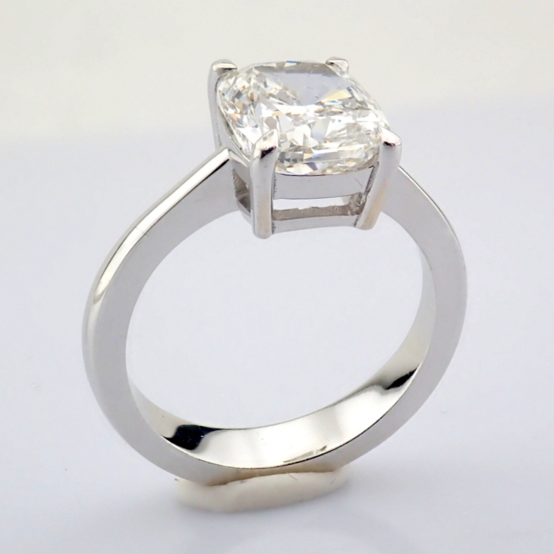 Cushion Cut Lab-Grown Diamond Ring - 3.05 Total Carat (IGI Certified)