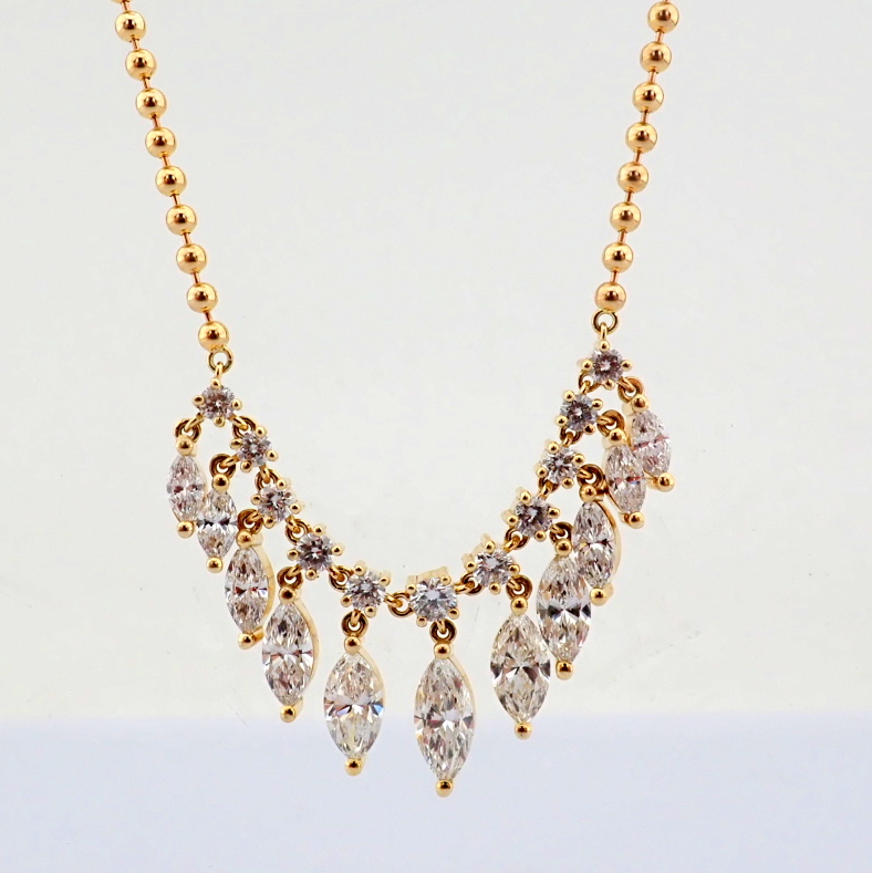 Marquise Cut Lab-Grown Diamond Necklace - 6.33 Total Carat (MDI Certified)
