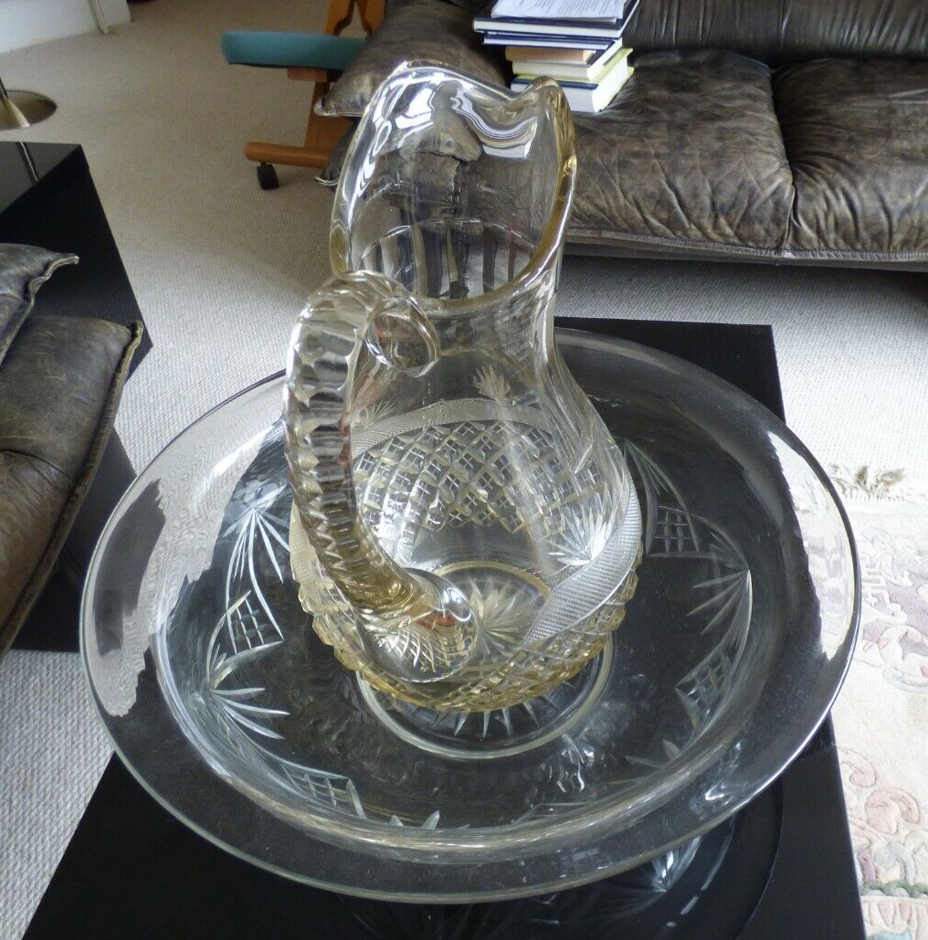 Fine Cut Glass Crystal Jug & Bowl
