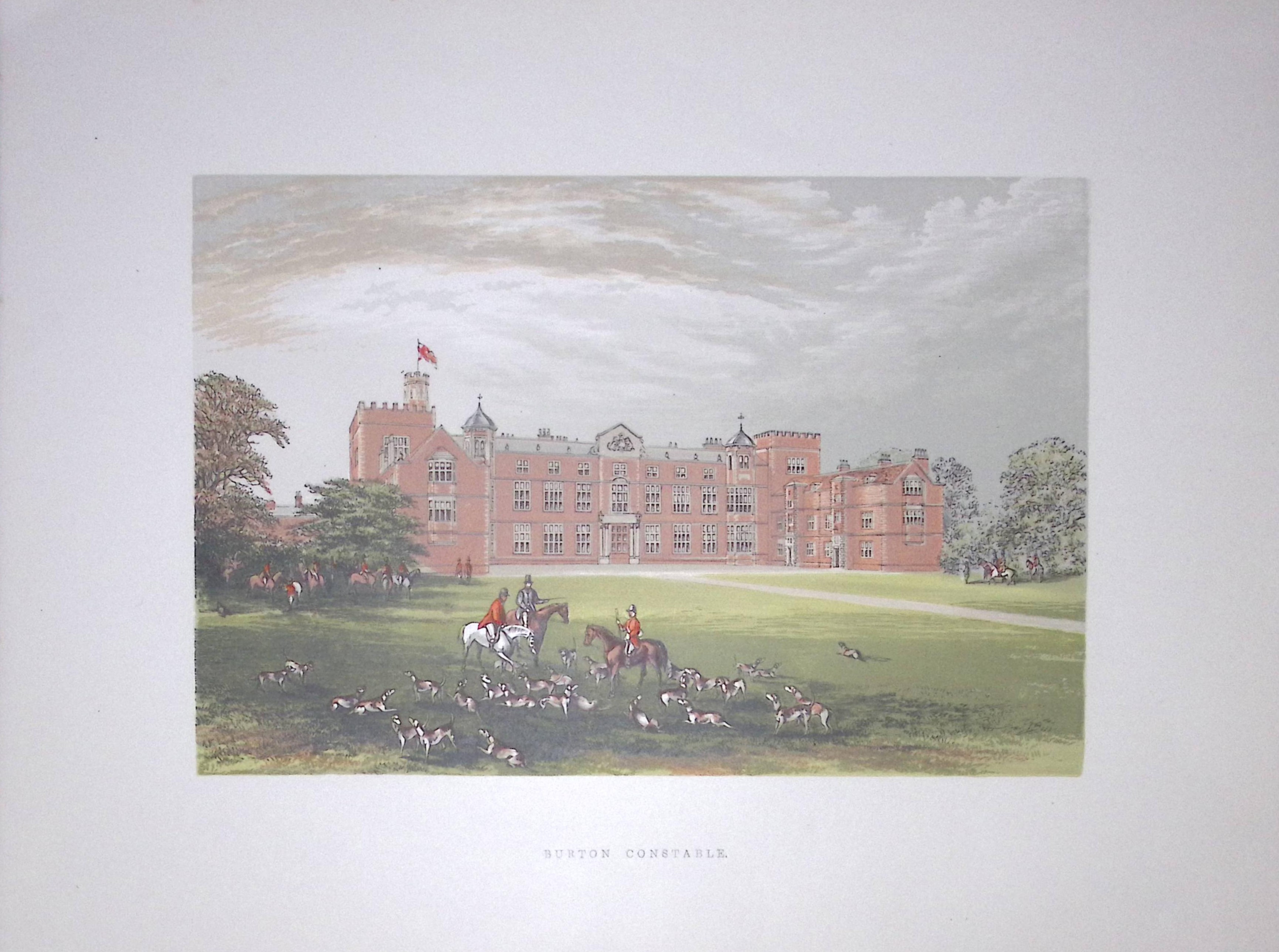 Burton Constable Nr Hull Yorkshire 160 Years-Old Gilt-Edge Coloured Antique Book Plate-23