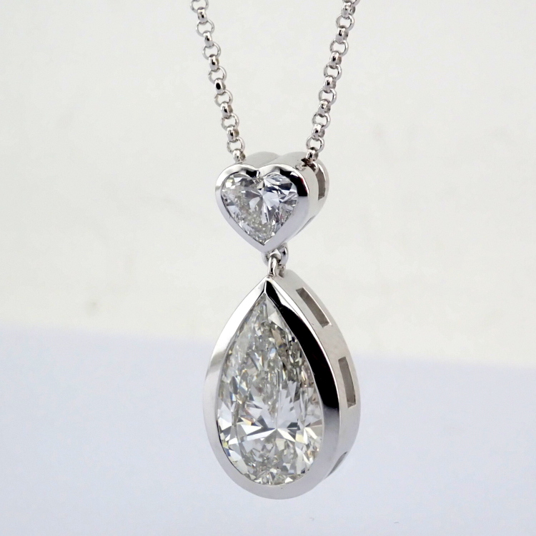 Pear Cut Lab-Grown Diamond Necklace - 3.48 Total Carat (IGI Certified)