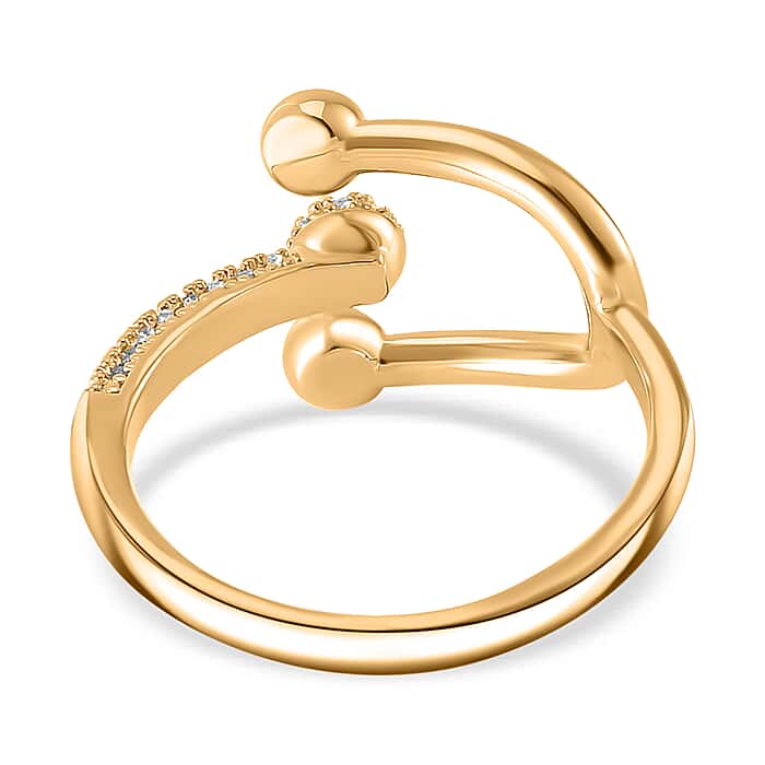 New! Designer Inspired -White Cubic Zirconia Adjustable Ring