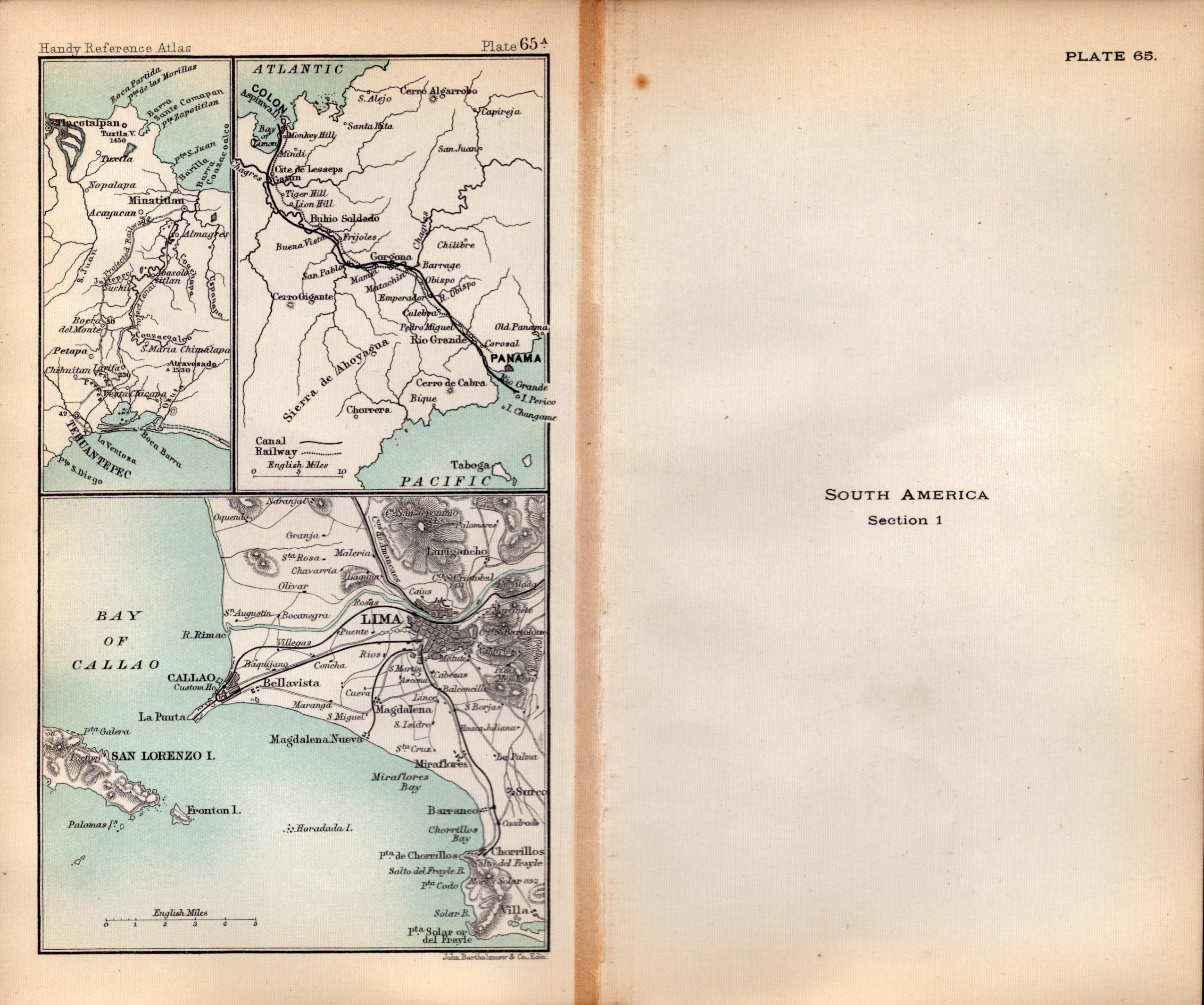 South America Brazil Peru Etc Double Sided Victorian Antique 1896 Map.