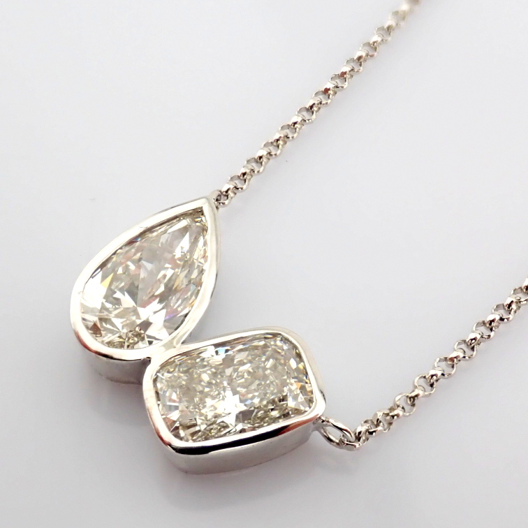 Cushion Cut Lab-Grown Diamond Necklace - 2.56 Total Carat (IGI Certified)