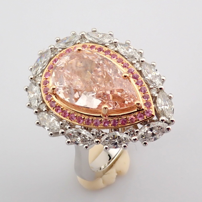 Pear Cut Lab-Grown Diamond Ring - 5.2 Total Carat (IGI Certified)