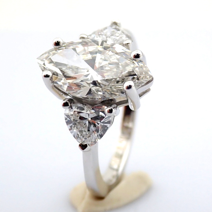 Marquise Cut Lab-Grown Diamond Ring - 3.36 Total Carat (IGI Certified)