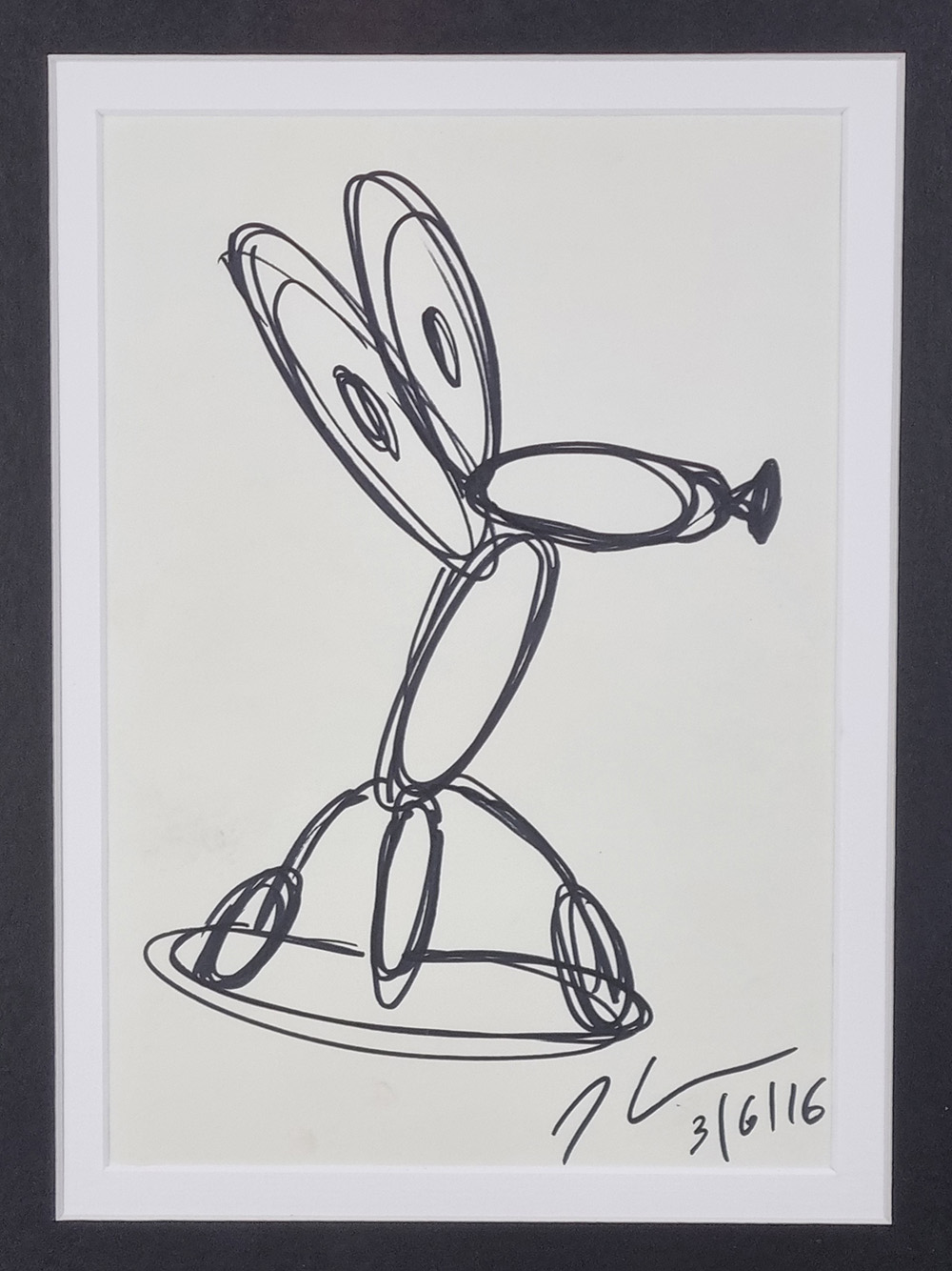 Jeff Koons Original Drawing Signed