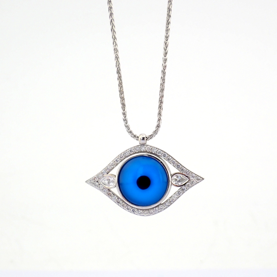 Natural Diamond 14K White Gold Necklace