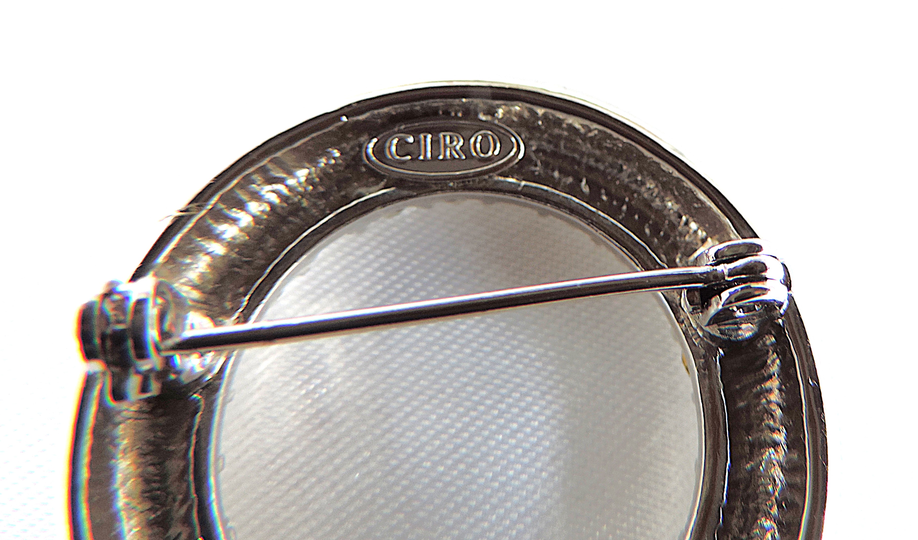 Vintage CIRO Crystal Open Circle Brooch