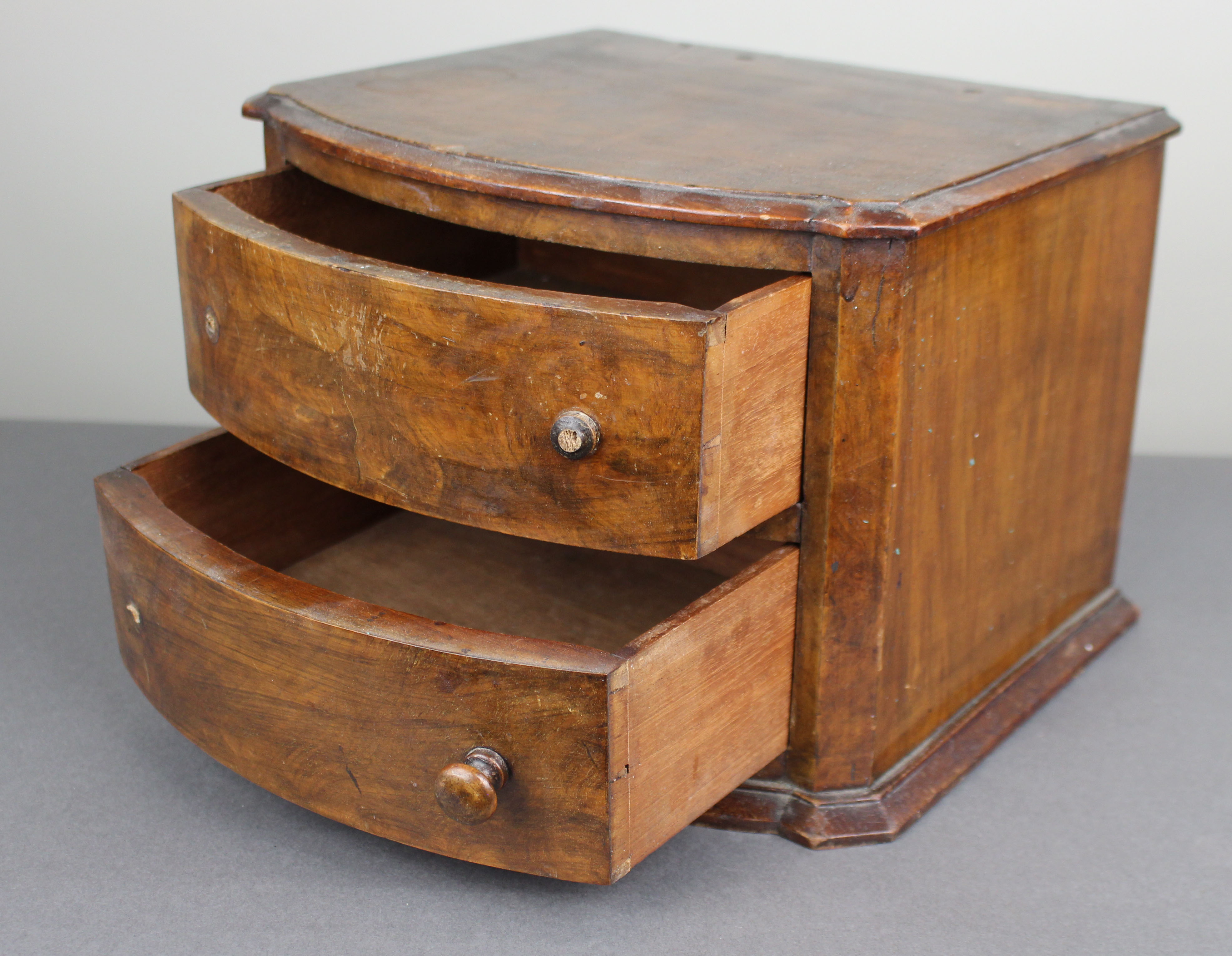 Small Walnut Two Drawer Table Chest