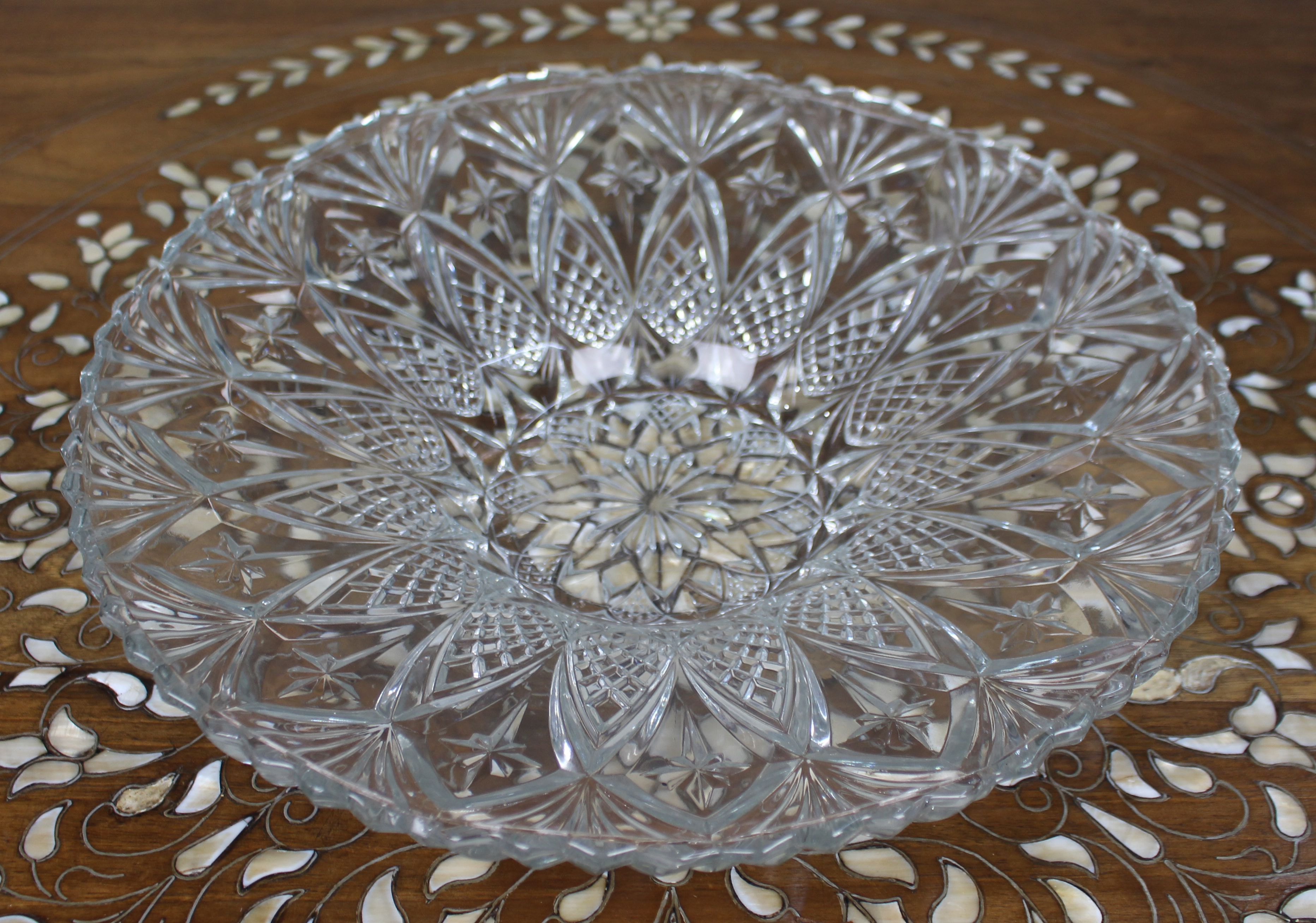 Vintage French Pressed Glass Centrepiece Bowl