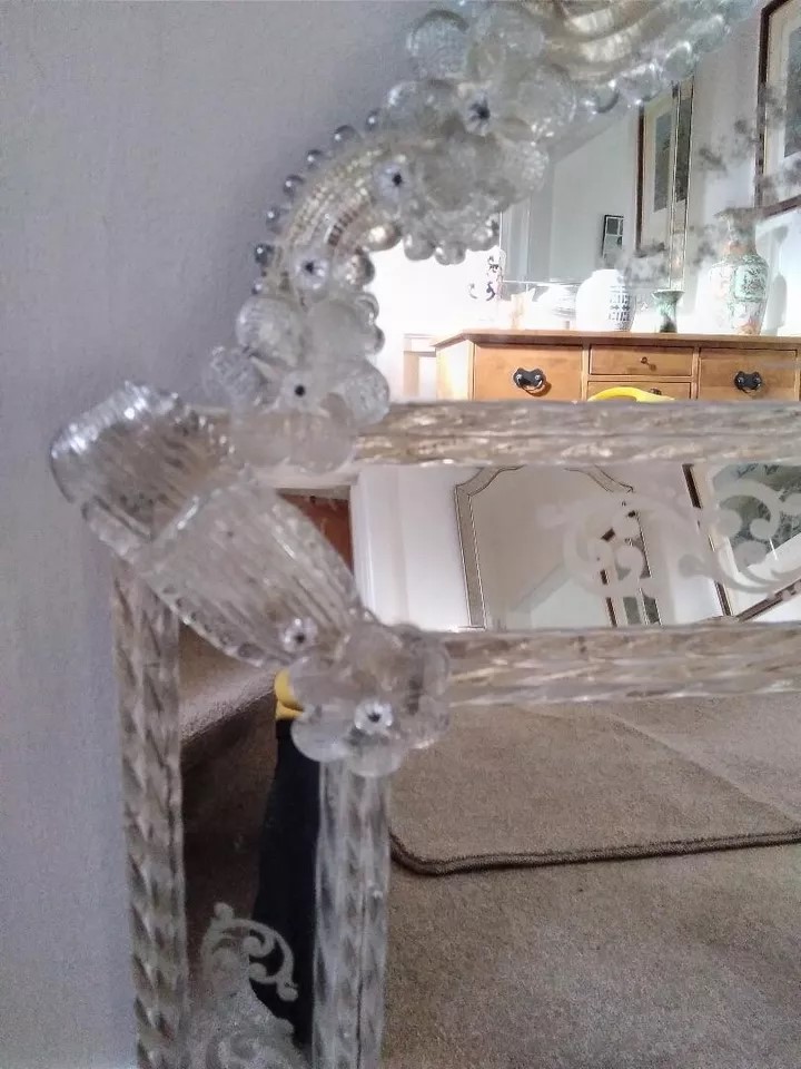 A Beautiful MURANO Lovers Venetian Wall Mirror with Valuation