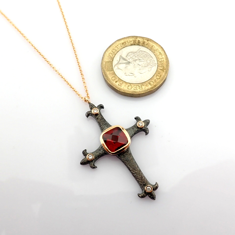 Natural Diamond 18K Rose/Pink Gold Necklace
