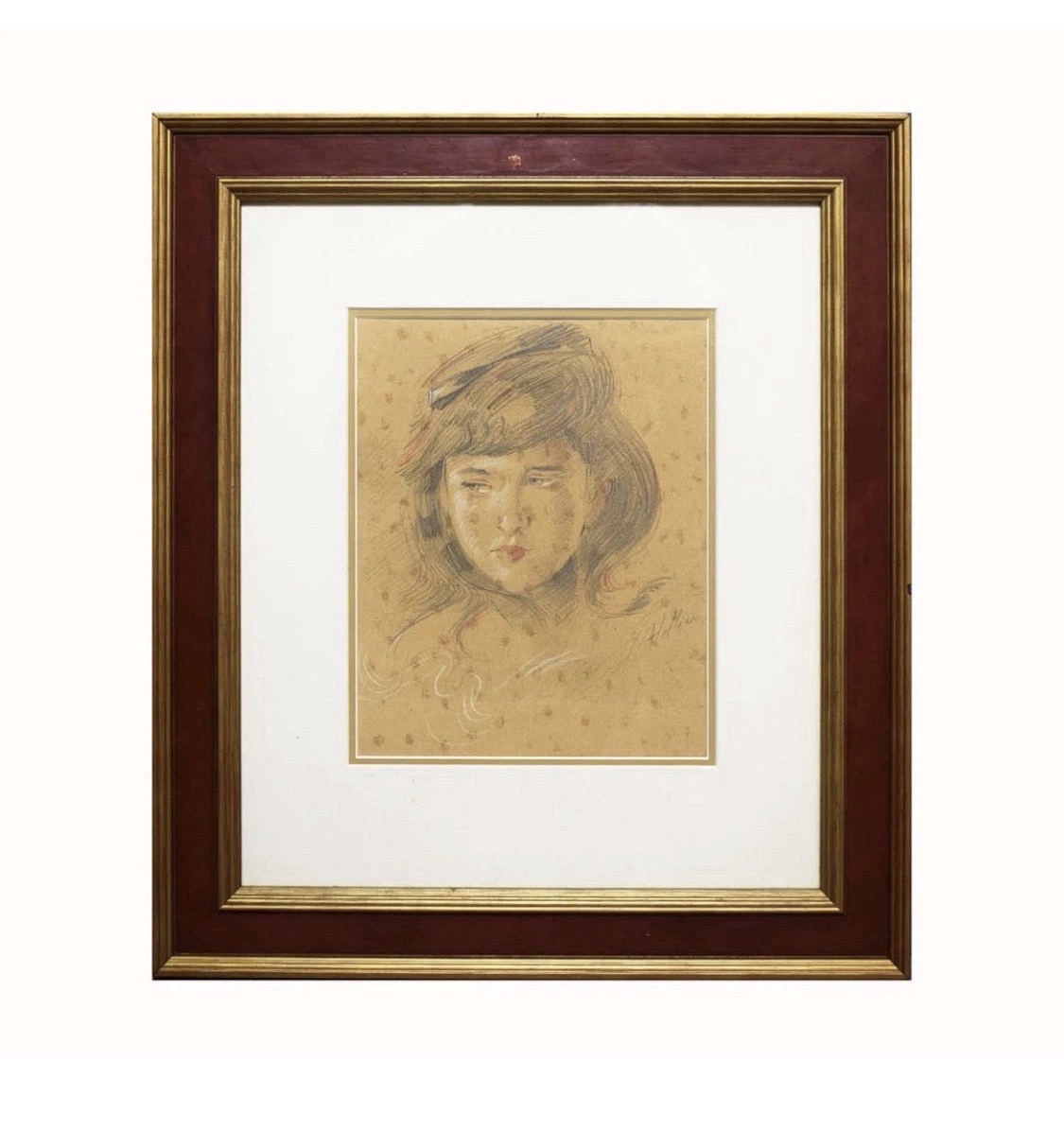 After Paul Cesar Helleu Portrait Crayon and Pencil