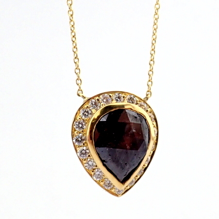 Natural Diamond 18K Yellow Gold Necklace