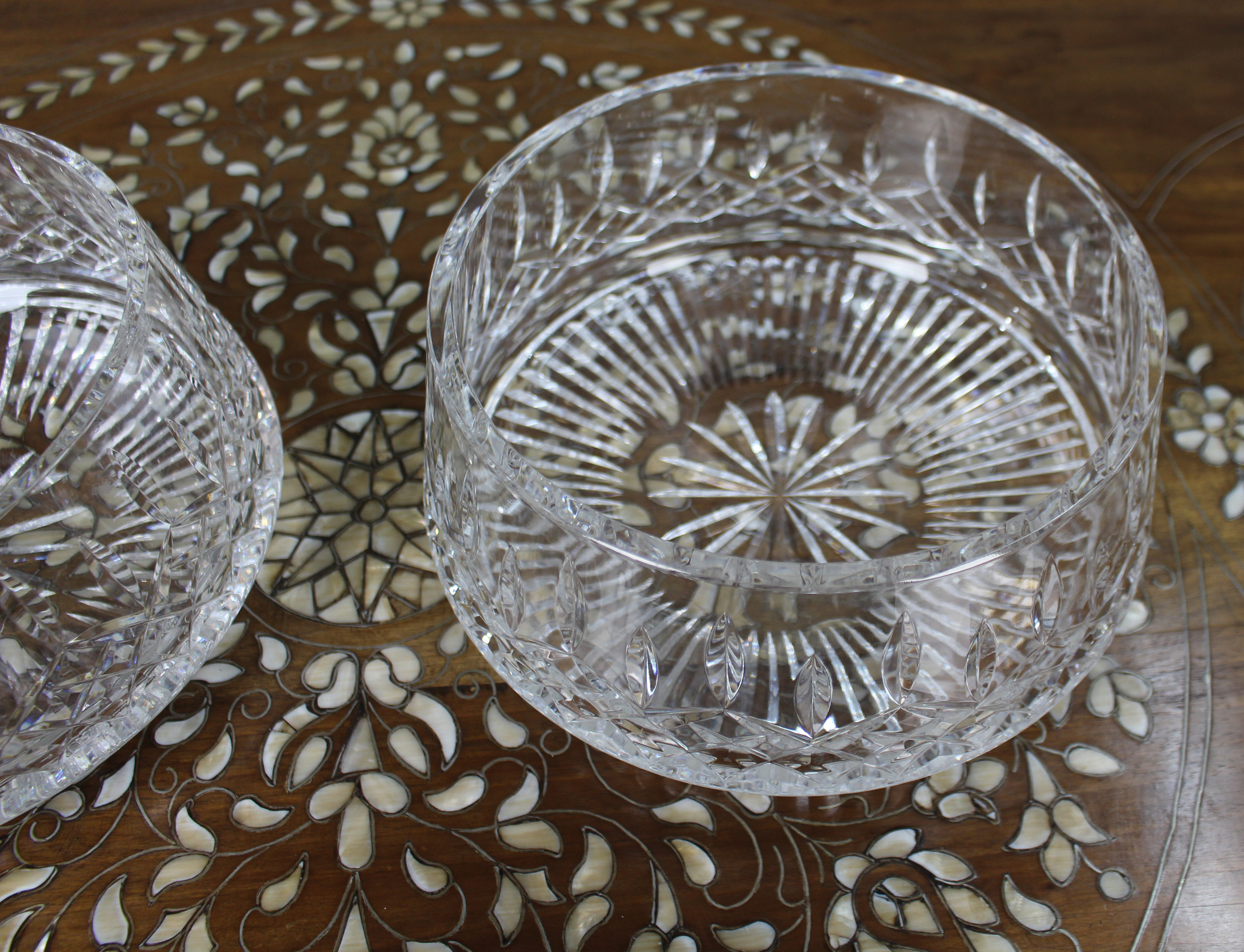 Pair of Vintage Waterford Hand-Cut Crystal Bowls
