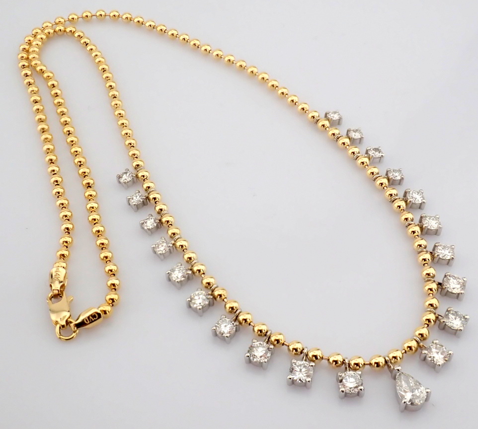 Pear Cut Lab-Grown Diamond Necklace - 2.77 Total Carat (MDI Certified)