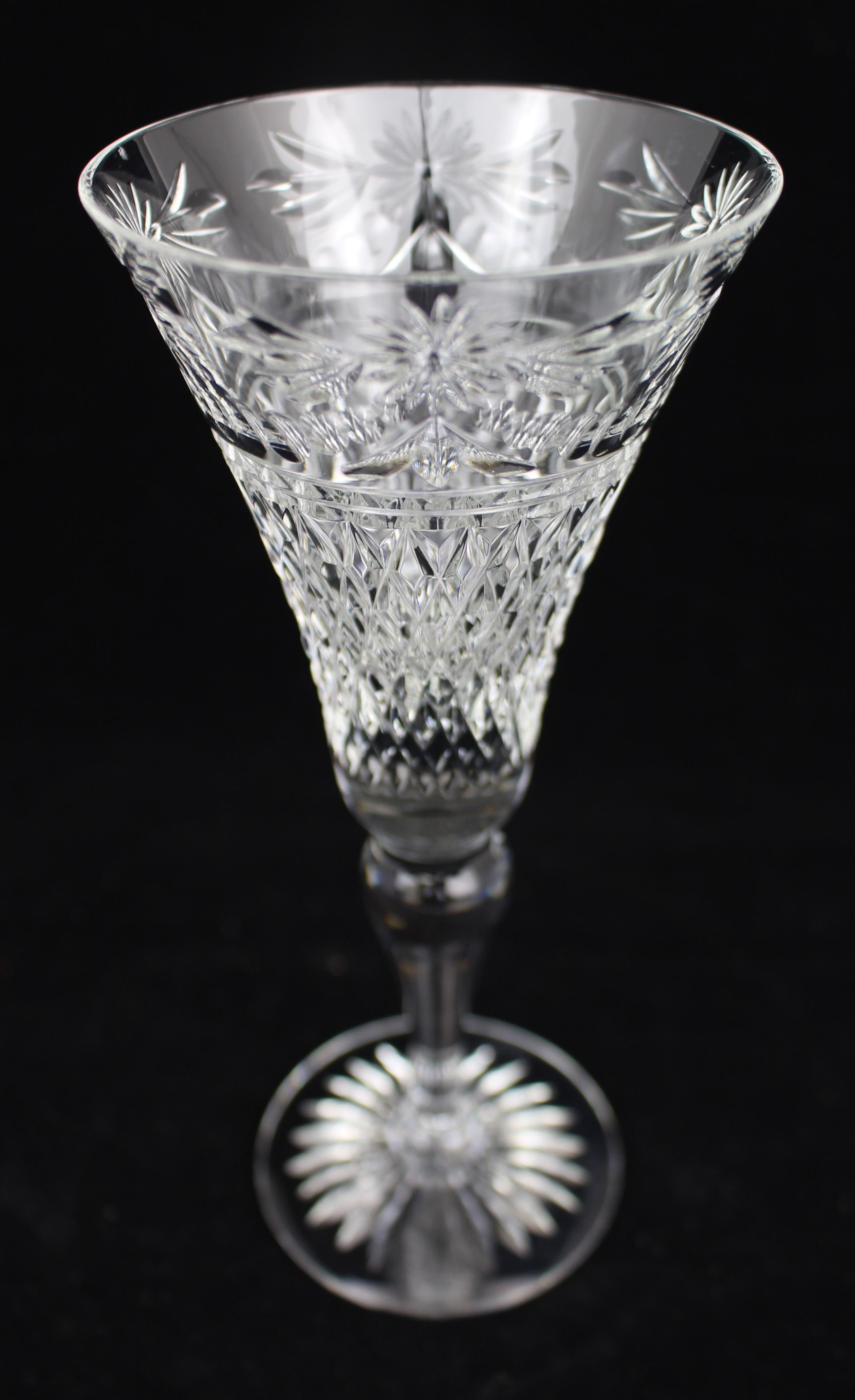 Set of 6 Fine Stuart Crystal Beaconsfield Cut Wine Glasses