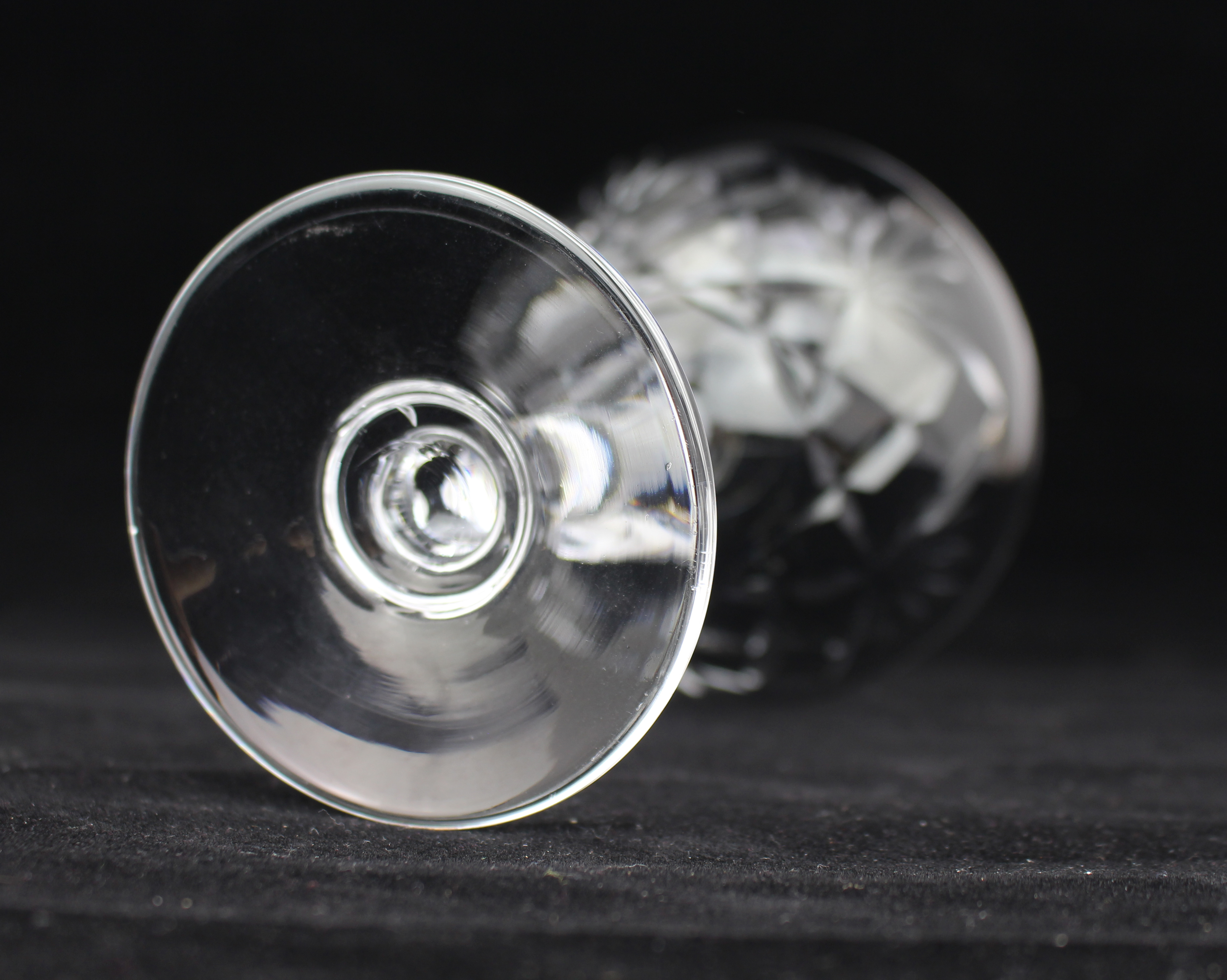 Set of 6 Vintage Mid Century English Cut Crystal Champagne Saucers